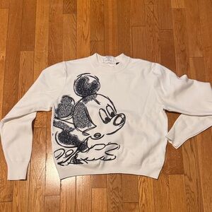 Disney Cream Crewneck Sweater with Black Graphic